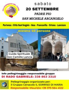 PELLEGRINAGGIO PADRE PIO 20 SETTEMBRE 2025