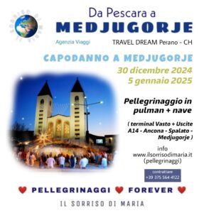 Pellegrinaggio a Medjugorje Capodanno 2024-25